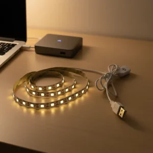 USB 5V LED Strip 5050 TV Background Lighting 50cm 1m 2m 60LEDs m Warm White White USB Cable with Switch Strip Set