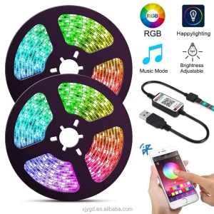 USB 5V RGB LED Strip Light Smart Controller Flexible 5050 Diode Lamp Tape with TV Background Lighting Options Available in 1M 5M