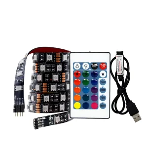 USB 5V Waterproof RGB 5050 LED Strip Light Kit 30 LEDs IR 24-Key Controller App Control for TV Background