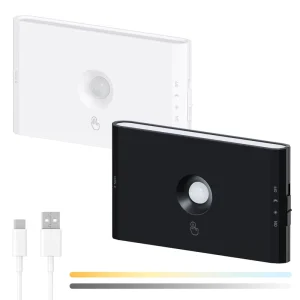 USB-C Down Wall Sconce with Dusk-to-Dawn and Motion Sensor, Magnetic Mount, Rechargeable Battery