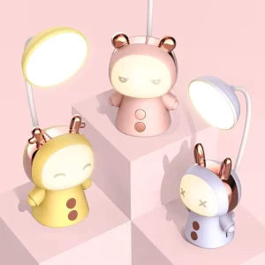 USB Charge Cute Desk Lamp Pink Kawaii Table Lamp Flexible Gooseneck Room Decor LED Desk Lamp for Kids Girls Gifts