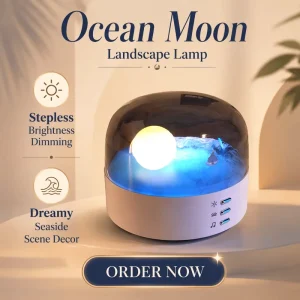 USB Charging Moon Landscape Desk Light LED Table Lamp with Speaker for Home Hotel Decoration