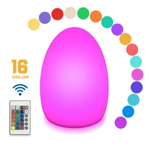 USB-Controlled Egg-Shaped LED Night Light Plastic Bedside Table Lamp
