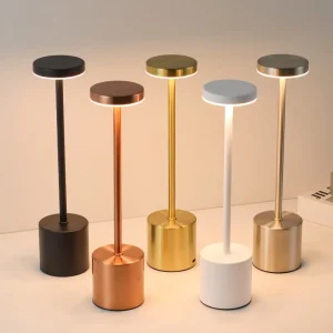 USB Cordless Table Lamp Rechargeable Portable Battery Operated 3 Color Stepless Dimming LED Table Light for Bar Restaurant