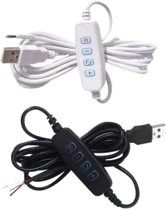 USB DC 5V LED Dimmer Power Supply Cable with on Off Switch Dimming Controller Stripped Ends for Live Show Lighting LED Lights