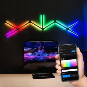 USB DIY Modern Plastic LED Smart Wall Lamp Music Rhythm Adjustable Color Temperature Touch Dimming White App Control
