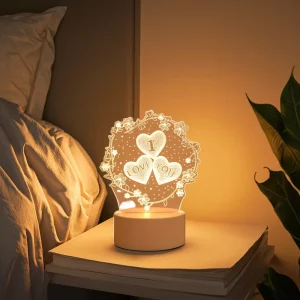USB LED 5W Acrylic 3D Illusion Night Light, Warm White