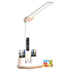 USB LED Multi Function Table Lamp Study Reading Modern Touch Control Battery Dimmable Pen Holder Night Light DC Desk Lamp