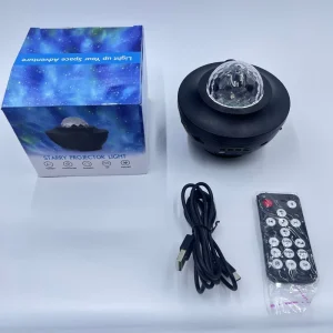 USB LED Starry Sky Moon Water Ripple Projector Touch Night Light ABS for Bedroom