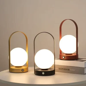 USB LED Table Lamp Series Customized Cordless ABS Lamp for Luxury Restaurants Brass Touch Control Rechargeable Features