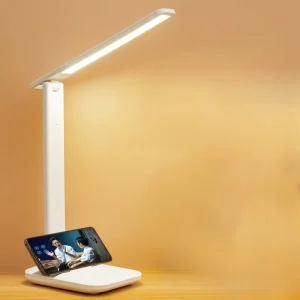 USB Led Folding Eye protection Desk Lamp Charged 1200mA Third Gear Dimming Mobile Phone Holder Reading Study Lamp