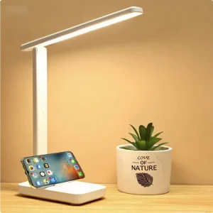 USB Modern Desk Lamp Folding Night Light Table Lamp with Three Color Temperature Stepless Dimming Reading Light for Study