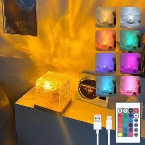 USB Ocean Wave Dynamic Water Ripple Pattern Multicolor Bedroom Decoration Northern Night Lights Projector Aurora Borealis Lamp