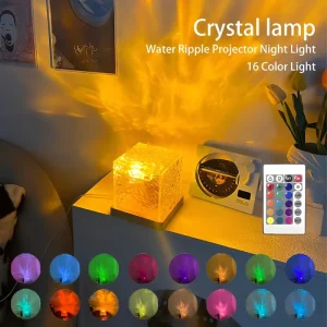 USB Ocean Wave Dynamic Water Ripple Pattern Multicolor Bedroom Decoration Northern Night Lights Projector Aurora Borealis Lamp