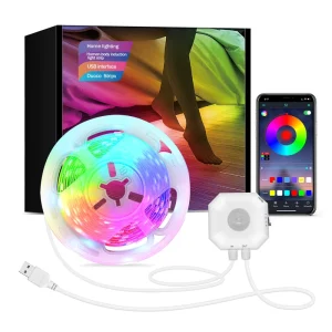 USB-Powered 9.8 ft Motion-Activated Under-Bed LED Strip Lights RGB Smart App Control