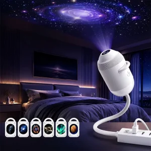 USB Powered ABS LED Night Light Projector Galaxy Star Nebula Aurora Sky Dynamic Rotating Light for Kids Bedroom