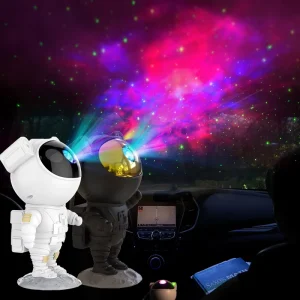 USB-Powered LED Nebula Space Galaxy Star Projector Night Light with Remote Control, Dimmable, ABS