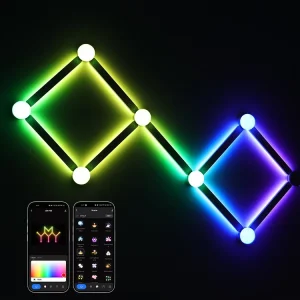 USB Powered WiFi RGB Smart Wall Modern LED Music Sync Rhythm Mode White Shade Bedroom Living Room Party Decoration DIY