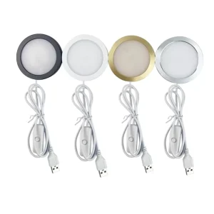 USB RGB LED Under Cabinet 3D Print Puck Light with Remote Control for Shelf Lighting
