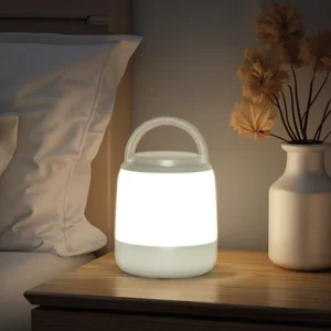 USB Rechargeable ABS LED Bedside Camping Table Lamp, Touch Control, Adjustable 3-Color Temperature