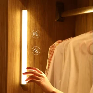 USB Rechargeable ABS LED Wall Lamp with Magnetic Base and Sensor for Closets, Cabinets, Bedrooms and Reading
