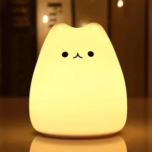 USB Rechargeable Cartoon Cat ABS Mini Table Lamp with Adjustable Brightness