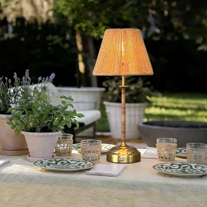 USB Rechargeable Decorative Table Lamp Modern Iron Body Bedside Desk Night Light with Eye Protection for Bar Tables