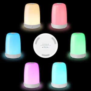 USB Rechargeable Kids’ Bedside Night Light with Dimming Warm Light, 7-Color Change and Touch Control