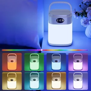 USB Rechargeable LED Bedside Table Lamp, Remote Control, Adjustable 8-Color Temperature, Eye Protection