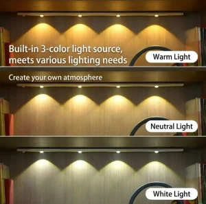 USB Rechargeable LED Magnetic Wall-Mounted Dimmable Motion Sensor Cabinet Lights Frosted Glass Shade Aluminum Alloy
