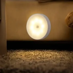 USB Rechargeable LED Motion Sensor Night Light for Bedroom, Kitchen, Stairs, Hallway, Cabinet, and Closet