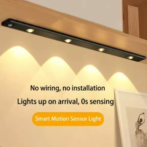 USB Rechargeable Magnetic Wall-Mounted Motion Sensor Night Light with Frosted Glass Shade for Cabinets