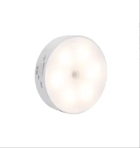 USB Rechargeable Motion Sensor LED Night Light with Warm Color for Hotel Cabinets, Closets, Bedrooms, and Kitchens