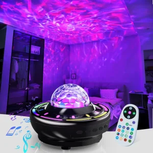 USB Rechargeable RGB Projector Desk Lamp Music Speaker LED Night Light