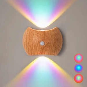 USB Rechargeable RGB Wireless Magnetic Motion Sensor LED Wall Light for Stairway and Bedside