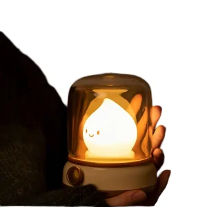 USB-Rechargeable Silicone Baby Night Light with 3D Moon Design, Timer, Warm White, and Color Changing