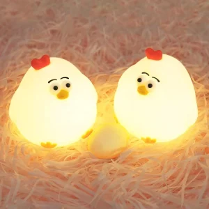 USB Rechargeable Smart LED Night Light Modern Design White Shade Child Friendly Wireless Charging Decorative Home Light Dimmable