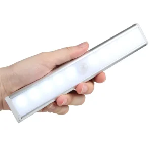 USB Rechargeable Wireless LED Cabinet Night Light with Motion Sensor, Dimming, and Magnetic Mount