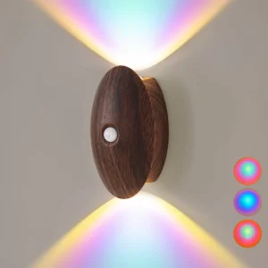 USB Rechargeable Wireless Magnetic Motion Sensor RGB LED Wall Lamp for Bedroom Bedside