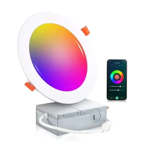 Ultra-Slim Aluminum Smart LED Recessed Downlight, 2700K-6500K, Dimmable, App and Remote Control