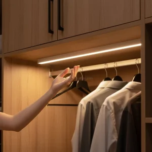 Ultra-Thin 5V Rechargeable LED Motion Sensor Cabinet Light, Dimmable, Silver, 3000K-5000K