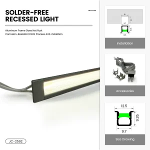Ultra-Thin Aluminum Profile LED Cabinet Light 24V DC Dimmable CRI 90 Indoor Display Case Kitchen Wardrobe
