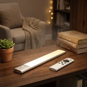 Ultra Thin Battery Powered LED Sensor Cabinet Night Light with Remote Control and Dimming