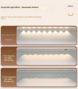 Ultra-Thin Cat-Eye Light Dimmable Rechargeable LED Human-Body Sensor Light Mountain-Wave Cabinet Decorative Light
