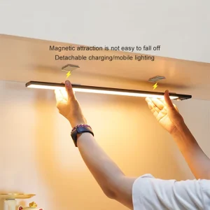 Ultra-Thin Indoor LED Cabinet Light, 3-Color Dimmable, 5V USB Rechargeable, Motion Sensor