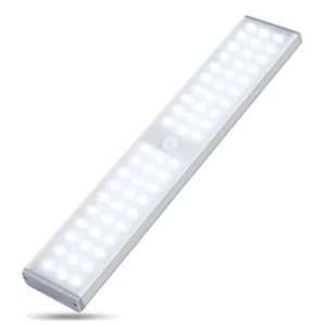 Ultra-Thin Indoor LED Motion Sensor Light 3-Color Dimmable USB Rechargeable for Kitchen Cabinet Closet Wardrobe