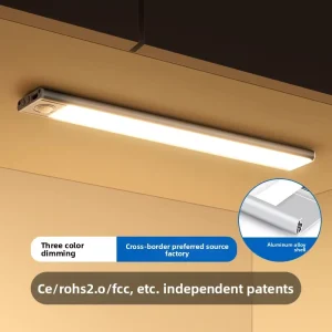 Ultra-Thin LED Motion Sensor Light Rechargeable Magnetic Self-Adhesive Light Strip Dimmable Dual Color Temperature