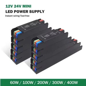 Ultra-Thin Lighting Transformer AC110V/220V to DC12V/24V 60W 100W 200W 300W 400W for LED Strip Power Supply Adapter Driver