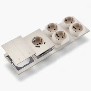 Ultra-Thin Push Button EU 1/2/3 Gang Wall Switch With USB Type-C Socket