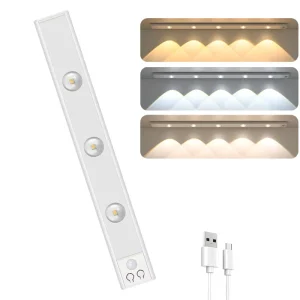 Ultra-Thin Rechargeable Human-Sensing Cat-Eye Wave-Shaped LED Cabinet and Wine Cabinet Lamp